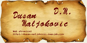 Dušan Maljoković vizit kartica